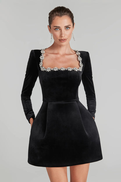 Elodie - Velvet Mini Dress